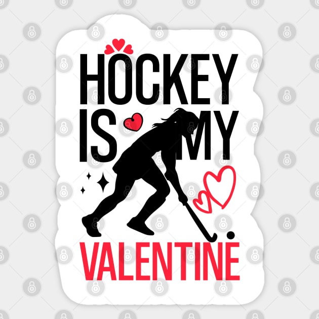 Hockey is Valentine's Day Ice Love Design Sticker by click2print